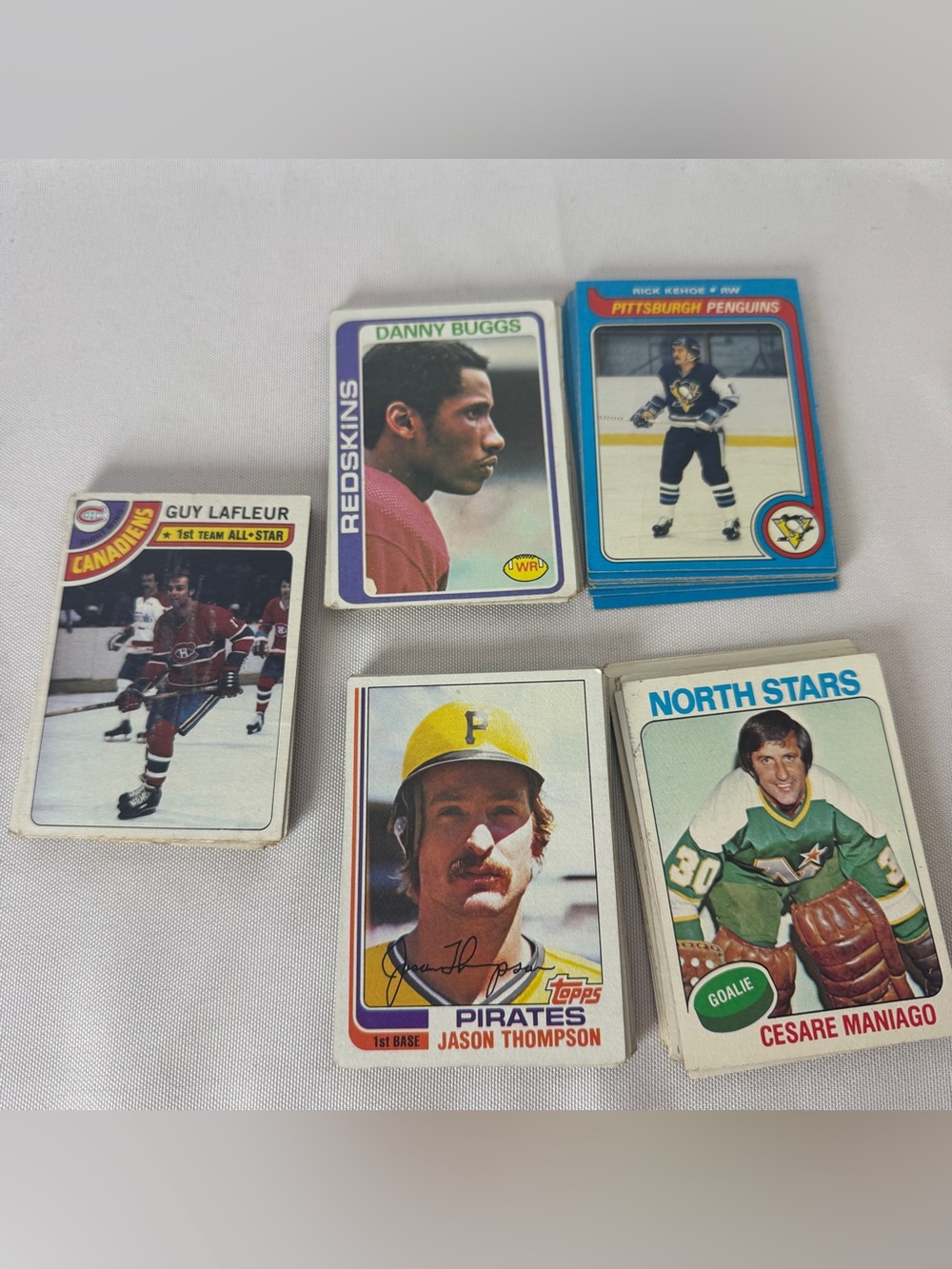 1970s And 1980s Topps Sports Trading Cards Lot ~52 Cards Vintage Assorted Bulk